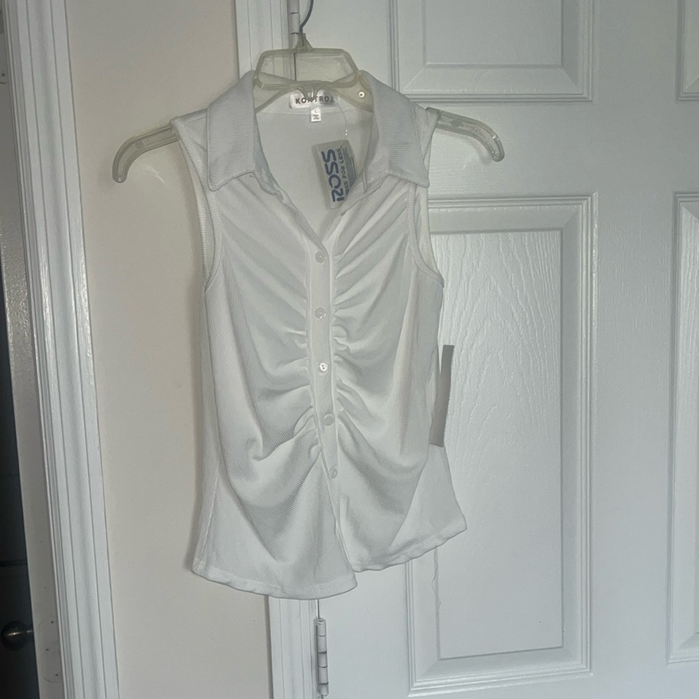 Express White and Black Sleeveless Tops